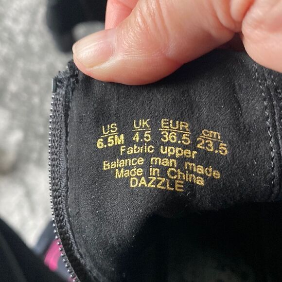 Fergalicious Dazzle BlackOpen Toe Bootie- Size 6.5 - Picture 7 of 7